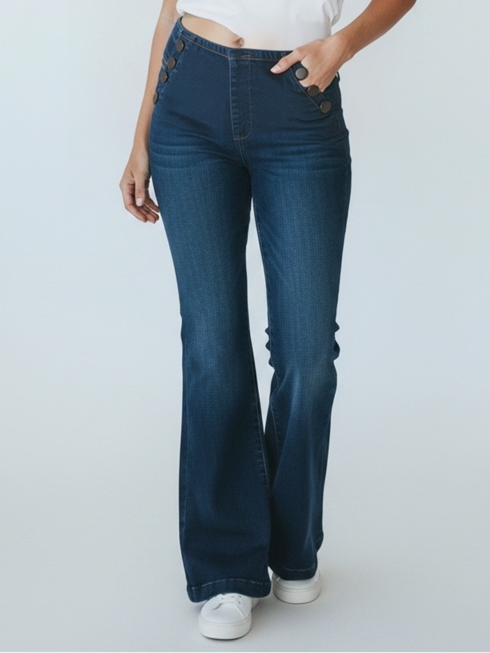 High-Rise Dark Blue Flare Jeans INC International Concepts 8P